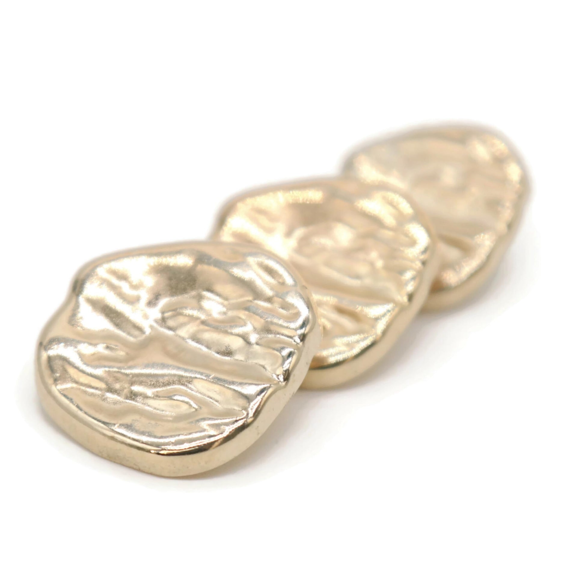 Wrinkle Gold Metal Shank Buttons - 12 Pcs - 3 Size Options - Luxury Wave Wrinkle Irregular Wave Metal Shank Buttons for Men Women Blazer Coat Uniform Shirt Suit and Jacket Sewing Craft DIY N16103