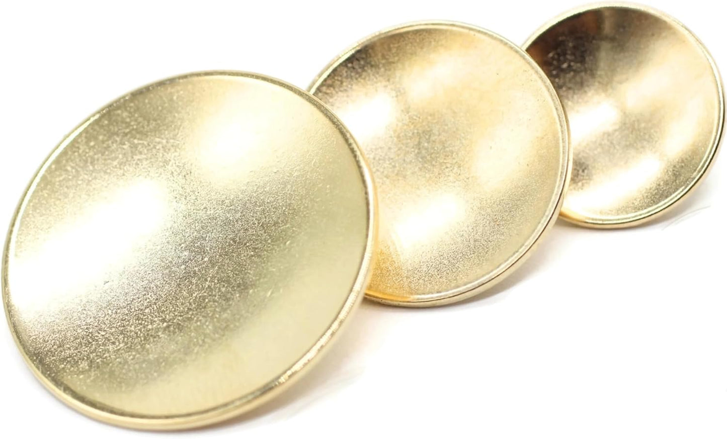 Gold Metal Shank Buttons - 12 Pcs - 3 Size Options - Curved Oval Round Metal Shank Buttons for Men Women Blazer Coat Uniform Shirt Suit and Jacket Sewing Craft DIY N5302