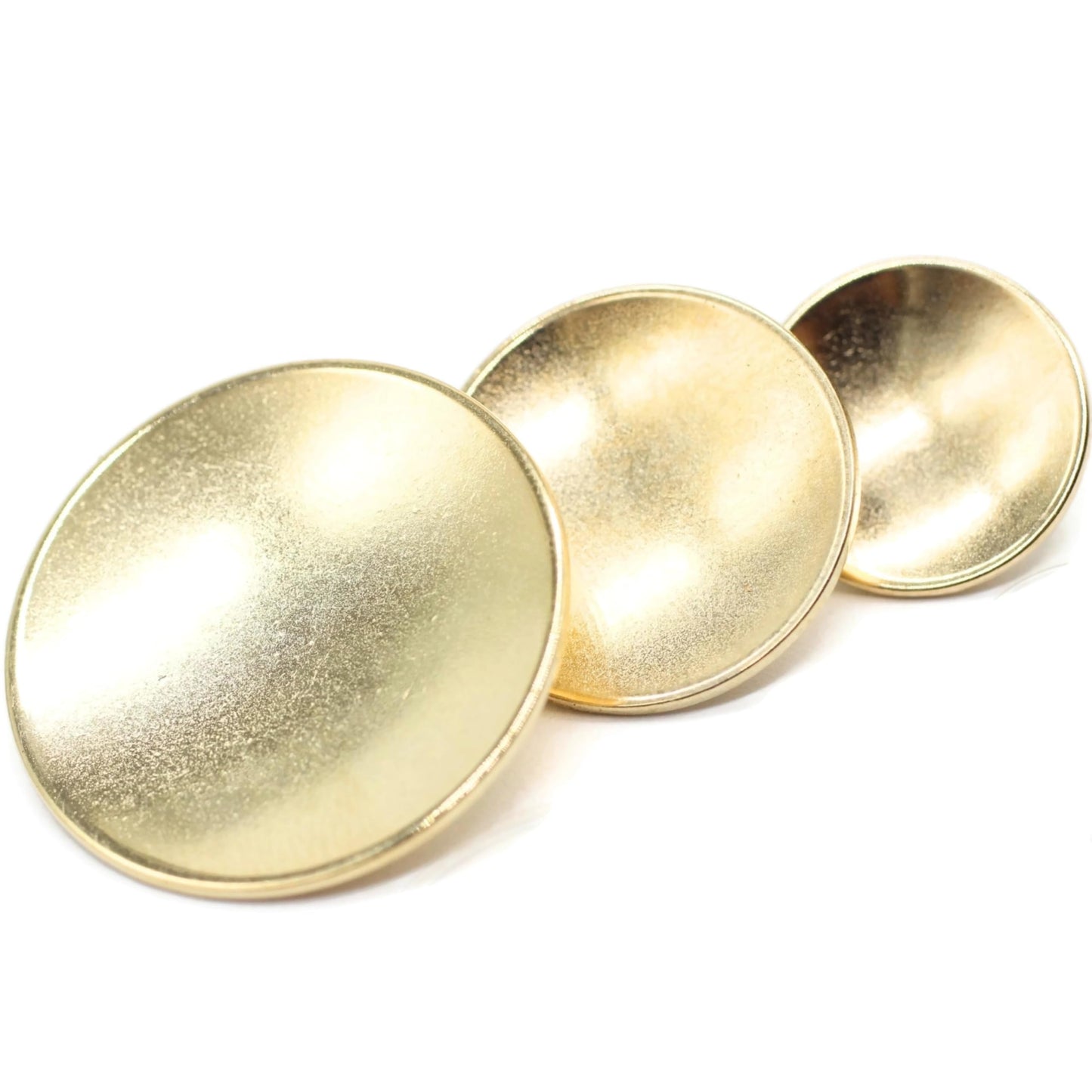Gold Metal Shank Buttons - 12 Pcs - 3 Size Options - Curved Oval Round Metal Shank Buttons for Men Women Blazer Coat Uniform Shirt Suit and Jacket Sewing Craft DIY N5302