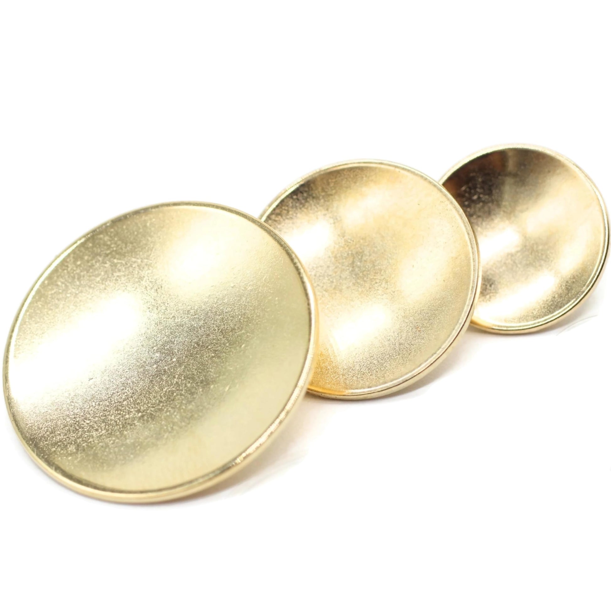Gold Metal Shank Buttons - 12 Pcs - 3 Size Options - Curved Oval Round Metal Shank Buttons for Men Women Blazer Coat Uniform Shirt Suit and Jacket Sewing Craft DIY N5302
