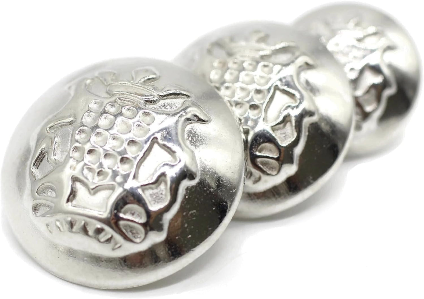 Silver Metal Shank Buttons - 12 Pcs - 3 Size Options - The Crown of Kingdom Round Metal Shank Buttons for Men Women Blazer Coat Uniform Shirt Suit and Jacket Sewing Craft DIY N8102