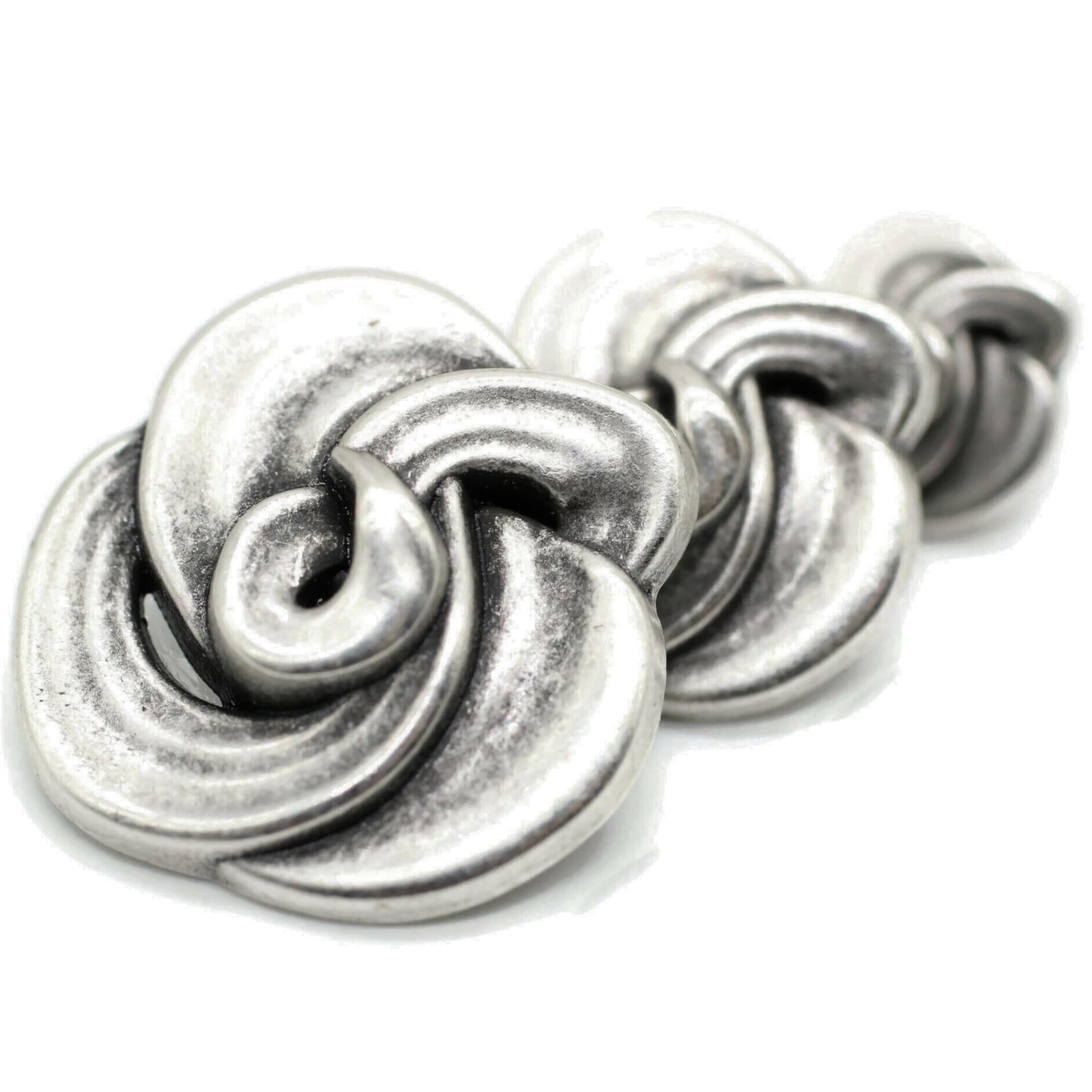 Floral Silver Metal Shank Buttons - 12 Pcs - 3 Size Options - Luxury Floral Round Wave Metal Shank Buttons for Men Women Blazer Coat Uniform Shirt Suit and Jacket Sewing Craft DIY N7501