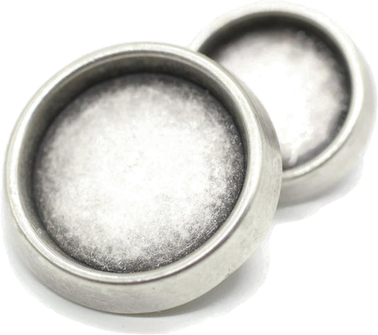 Antique Silver Metal Shank Buttons - 12 Pcs - 3 Size Options - Round Metal Shank Buttons Vintage for Men Women Blazer Coat Uniform Shirt Suit and Jacket Sewing Craft DIY N13502