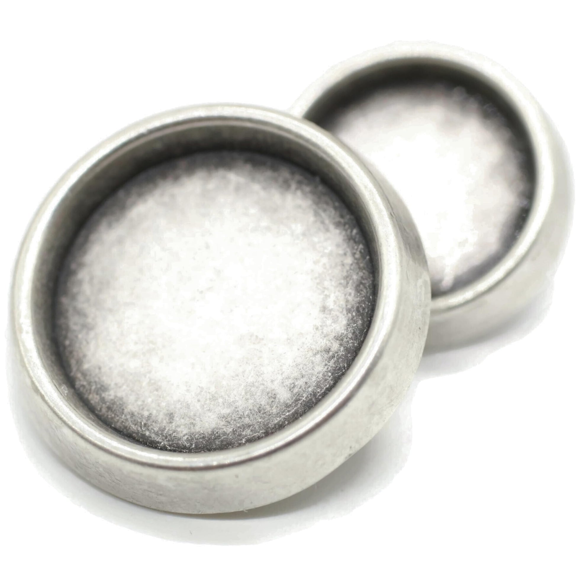 Silver Metal Shank Buttons - 12 Pcs - 2 Size Options - Luxury Flat Round Wave Metal Shank Buttons for Men Women Blazer Coat Uniform Shirt Suit and Jacket Sewing Craft DIY N9002