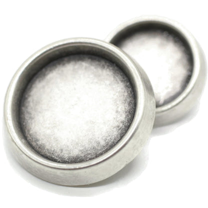 Silver Metal Shank Buttons - 12 Pcs - 2 Size Options - Luxury Flat Round Wave Metal Shank Buttons for Men Women Blazer Coat Uniform Shirt Suit and Jacket Sewing Craft DIY N9002