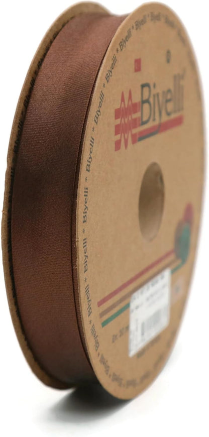 Fold Satin Bias Tape - 99+ Colors - 3/4 Inches Wide - 27 Yards - Fold Satin Binding Bias Ribbon Fabric Piping Bias Binding Tape for Sewing Clothing DIY (84. Dark Brown) BYS84