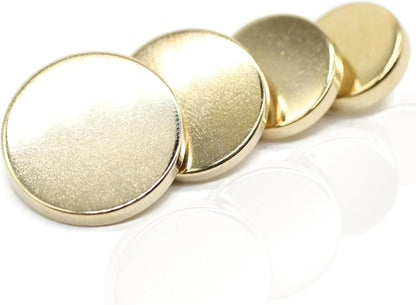 Flat Gold Metal Shank Buttons - 12 Pcs - 4 Size Options - Luxury Flat Round Wave Metal Shank Buttons for Men Women Blazer Coat Uniform Shirt Suit and Jacket Sewing Craft DIY FL4233