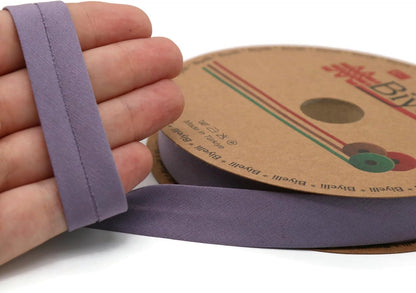 Cotton Fold Bias Tape - 3/4 Inches (20mm) Wide - 27 Yards - 65+ Colors - Single Fold Cotton Fold Bias Binding Tape for Sewing Clothing DIY (36. Med Purple) D36