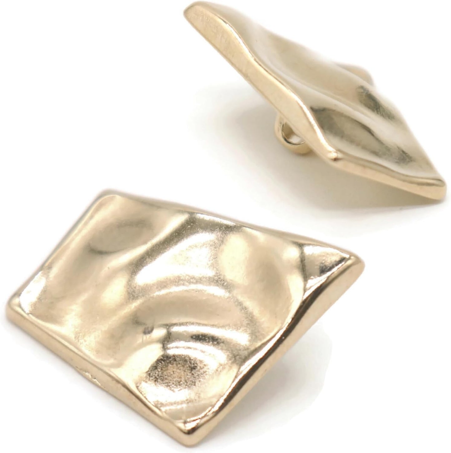 Gold Metal Shank Buttons - 12 Pcs - Wavy Irregular Metal Shank Buttons Large for Men Women Blazer Coat Uniform Shirt Suit and Jacket Sewing Craft DIY EM15301