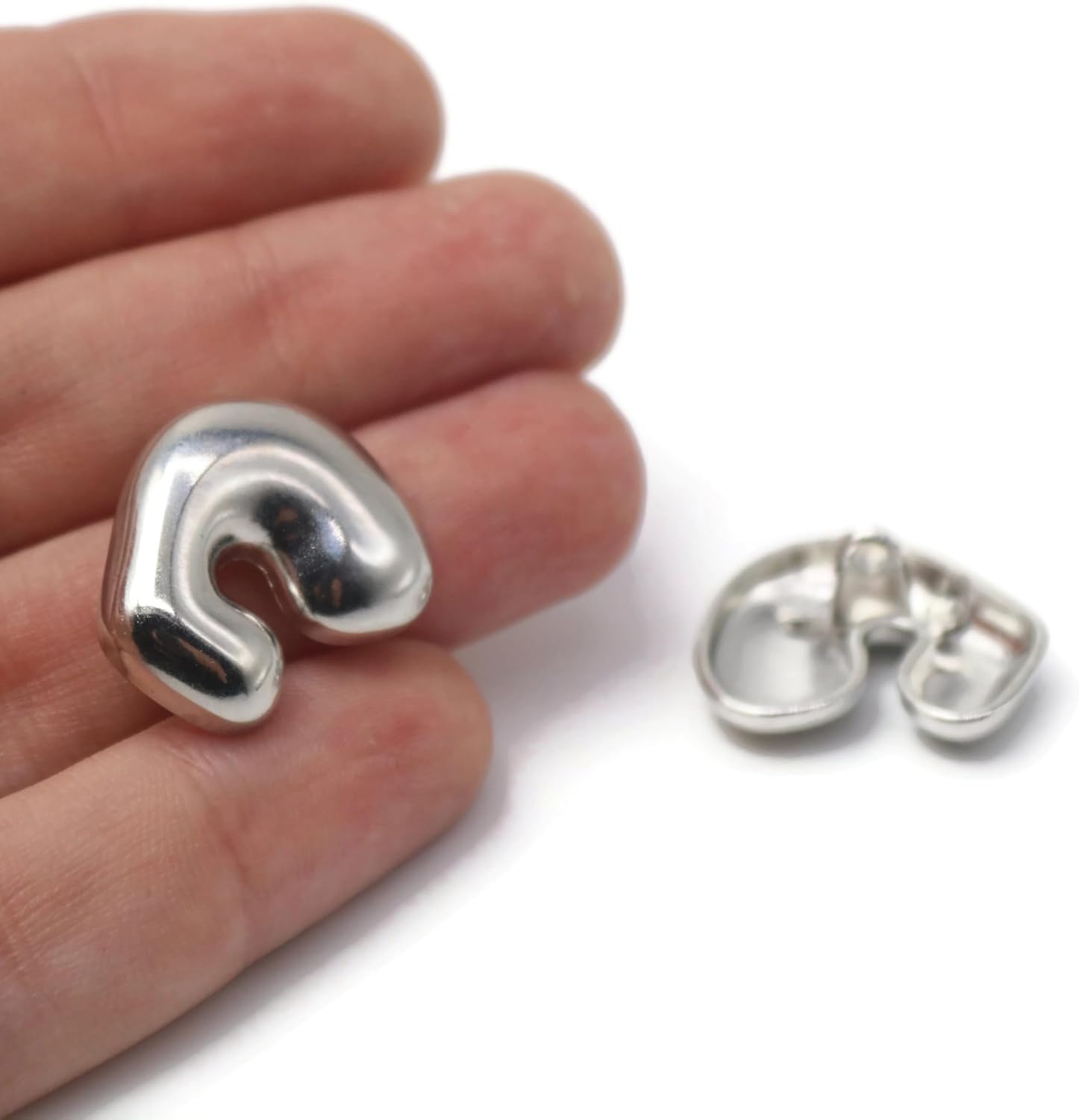 Silver Metal Shank Buttons - 12 Pcs - 4 Size Options - Twinkle Oval Irregular Metal Shank Buttons Silver for Men Women Blazer Coat Uniform Shirt Suit and Jacket Sewing Craft DIY EM0701