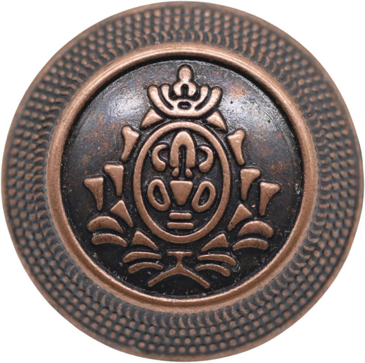 Antique Copper Metal Shank Buttons - 12 Pcs - 4 Size Options - Crown Round Metal Shank Buttons Vintage for Men Women Blazer Coat Uniform Shirt Suit and Jacket Sewing Craft DIY N20504