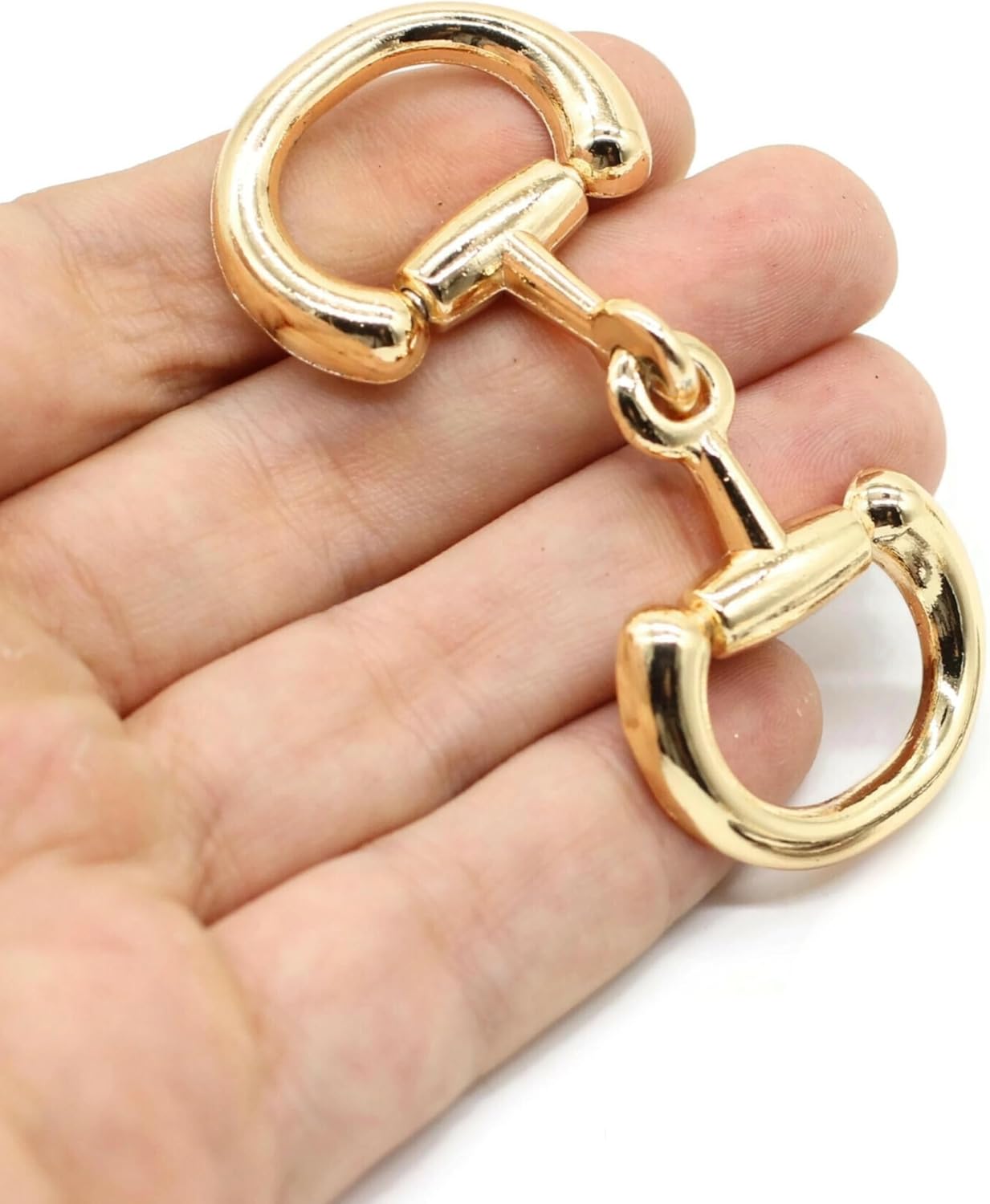 Metal Shoe Buckle - 2.93 Inch (75mm) - 2 Pcs - Gold Metal Shoe Buckle Shoelace Clips Metal Hinged Equestrian Buckles For Craft & Sewing Project BK0111