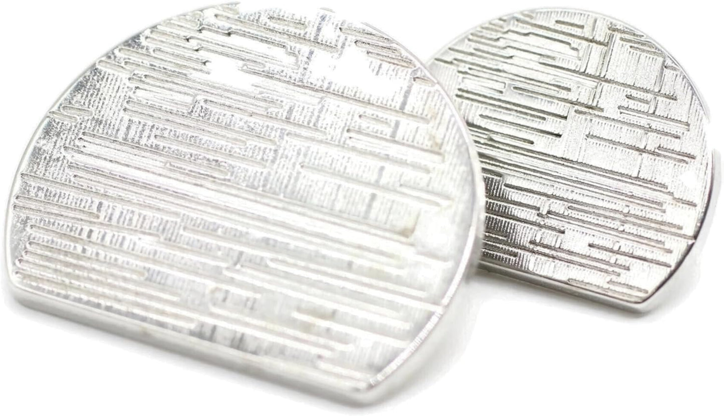 Silver Metal Shank Buttons - 12 Pcs - 2 Size Options - Luxury Striped Round Wave Metal Shank Buttons for Men Women Blazer Coat Uniform Shirt Suit and Jacket Sewing Craft DIY N9302