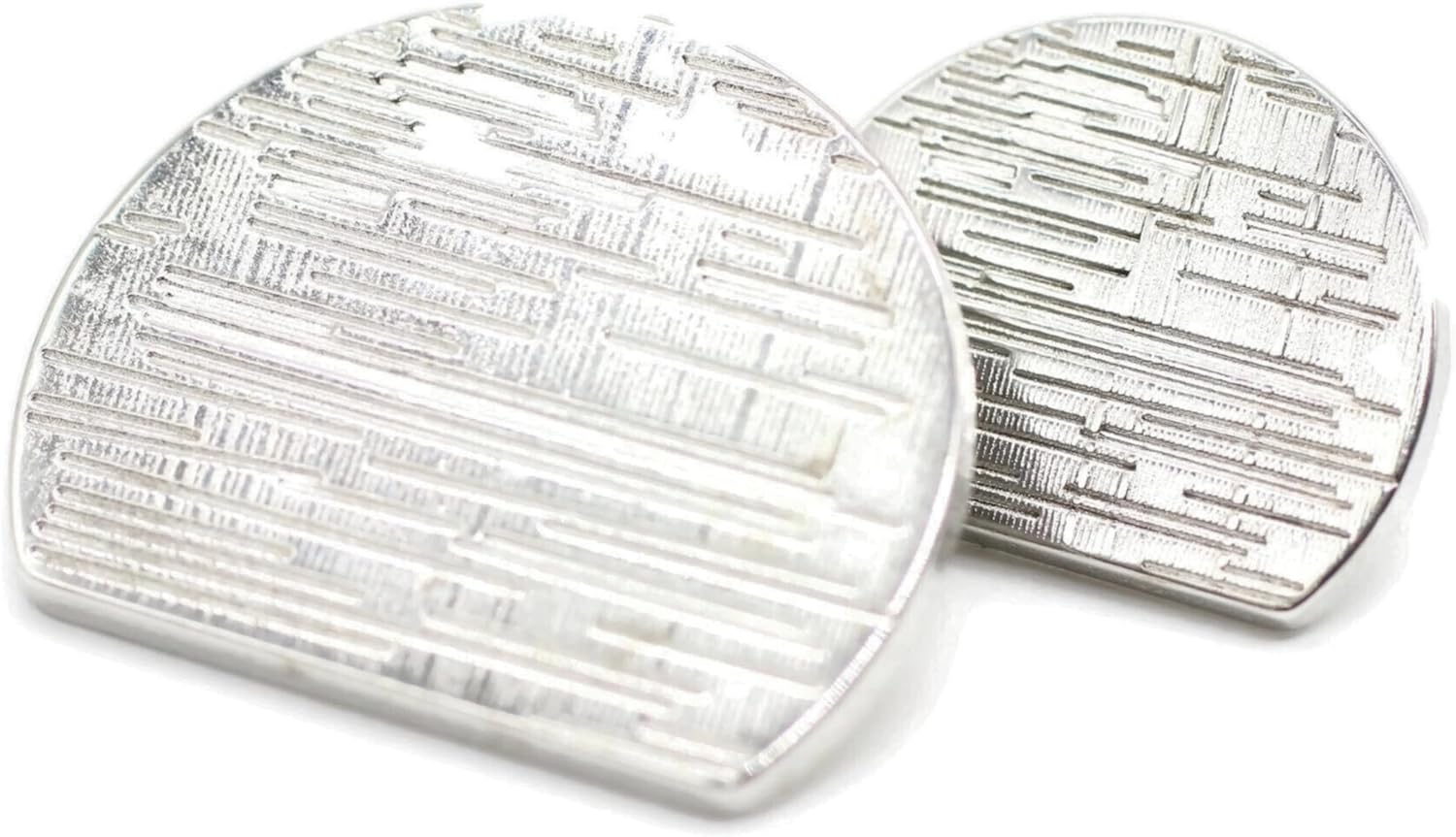 Silver Metal Shank Buttons - 12 Pcs - 2 Size Options - Luxury Striped Round Wave Metal Shank Buttons for Men Women Blazer Coat Uniform Shirt Suit and Jacket Sewing Craft DIY N9302