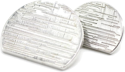 Silver Metal Shank Buttons - 12 Pcs - 2 Size Options - Luxury Striped Round Wave Metal Shank Buttons for Men Women Blazer Coat Uniform Shirt Suit and Jacket Sewing Craft DIY N9302