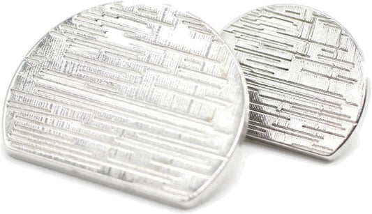 Silver Metal Shank Buttons - 12 Pcs - 2 Size Options - Luxury Striped Round Wave Metal Shank Buttons for Men Women Blazer Coat Uniform Shirt Suit and Jacket Sewing Craft DIY N9302