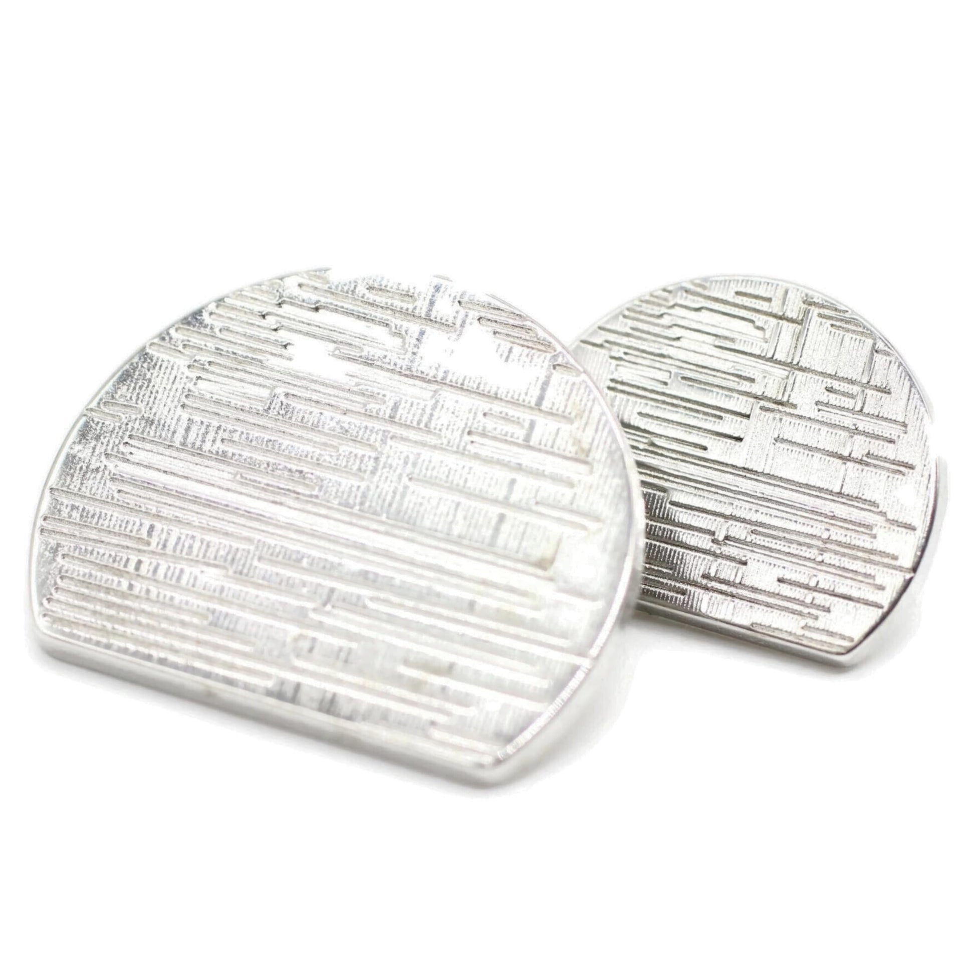 Silver Metal Shank Buttons - 12 Pcs - 2 Size Options - Luxury Striped Round Wave Metal Shank Buttons for Men Women Blazer Coat Uniform Shirt Suit and Jacket Sewing Craft DIY N9302