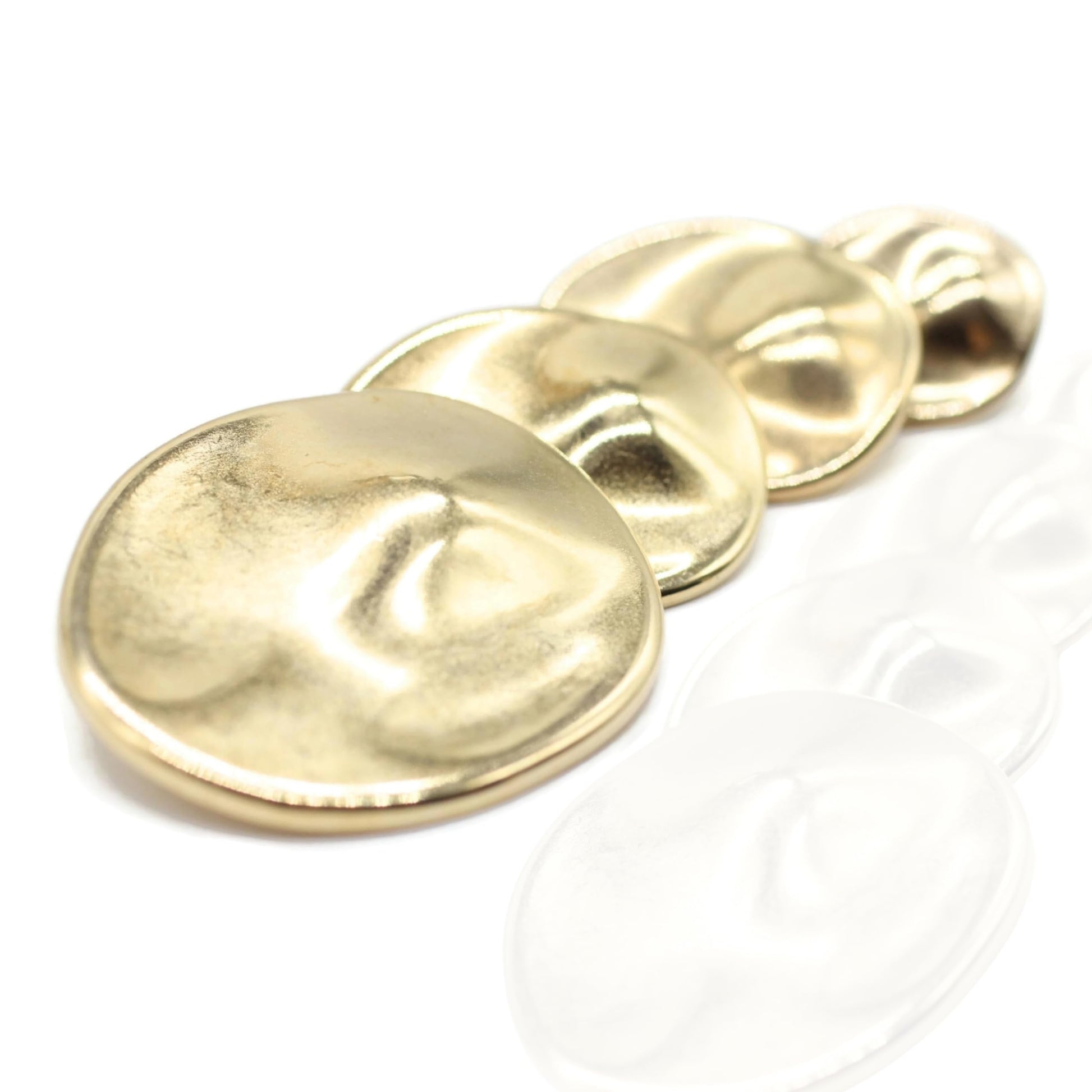 Gold Metal Shank Buttons - 12 Pcs - 4 Size Options - Luxury Wrinkle Irreguler Wave Metal Shank Buttons for Men Women Blazer Coat Uniform Shirt Suit and Jacket Sewing Craft DIY G2232