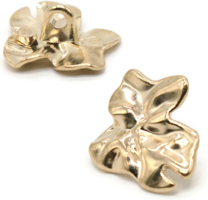 Wrinkle Gold Metal Shank Buttons - 12 Pcs - 3 Size Options - Luxury Wave Wrinkle Irregular Wave Metal Shank Buttons for Men Women Blazer Coat Uniform Shirt Suit and Jacket Sewing Craft DIY E0703