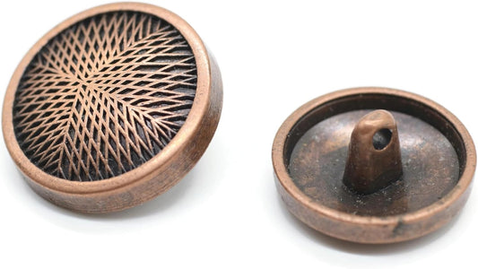 Antique Copper Metal Shank Buttons - 12 Pcs - 3 Size Options - Round Metal Shank Buttons Vintage for Men Women Blazer Coat Uniform Shirt Suit and Jacket Sewing Craft DIY N23003