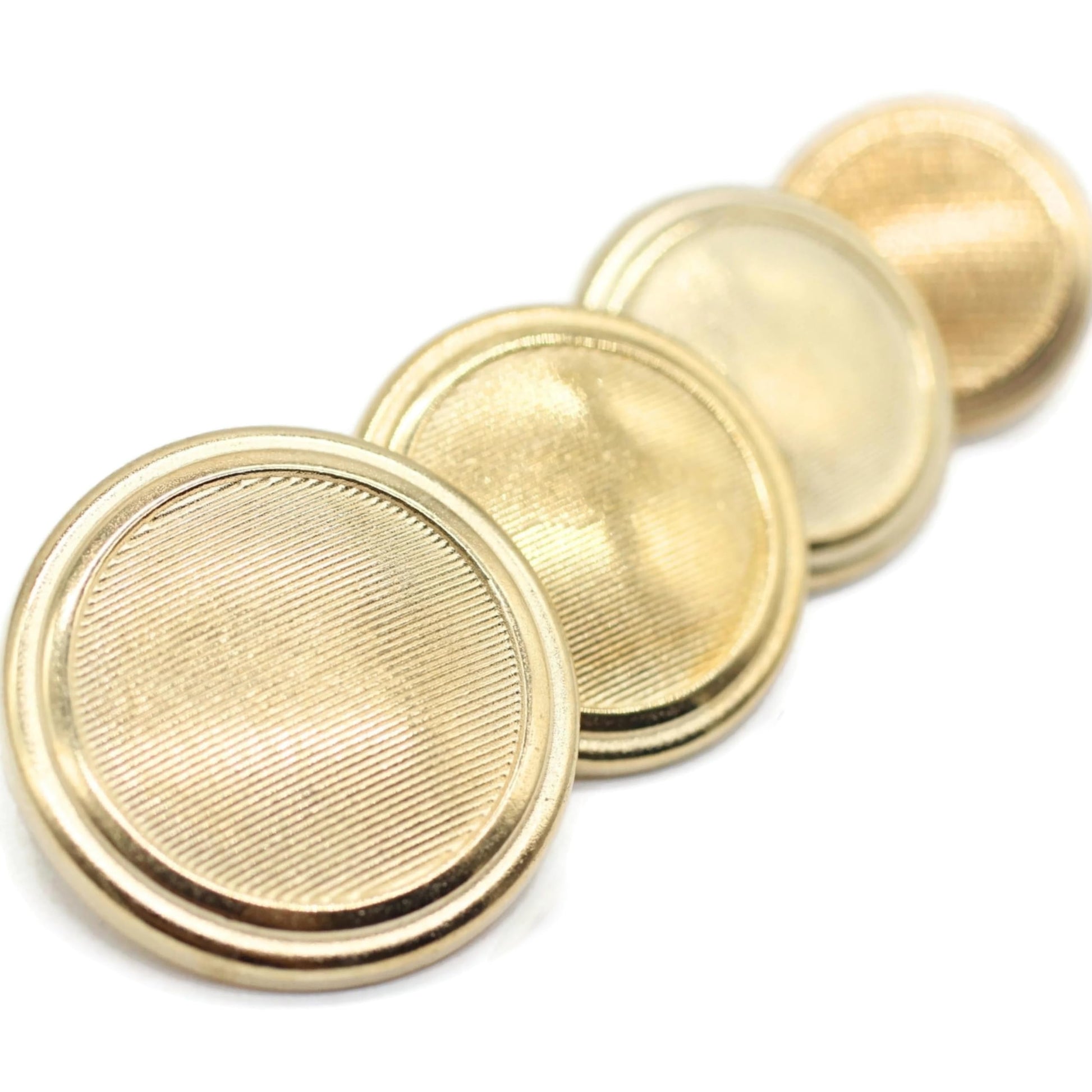 Silver Metal Shank Buttons - 12 Pcs - 4 Size Options - Striped Round Metal Shank Buttons for Men Women Blazer Coat Uniform Shirt Suit and Jacket Sewing Craft DIY N8301