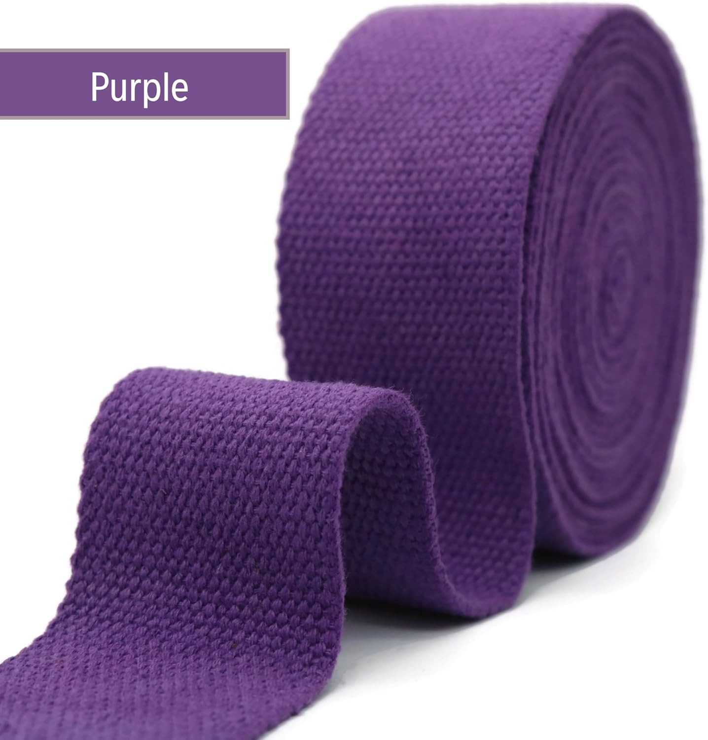 Cotton Webbing 2" & 1.5'' & 1" - 5 Yards - 50+ Colors -%100 Natural Cotton - Turkish Woven - Heavy 1 Inch 1.5 Inch 2 Inch Purple Canvas Webbing for Sewing Straps Bag Climbing Indoors Craft DIY 11245…