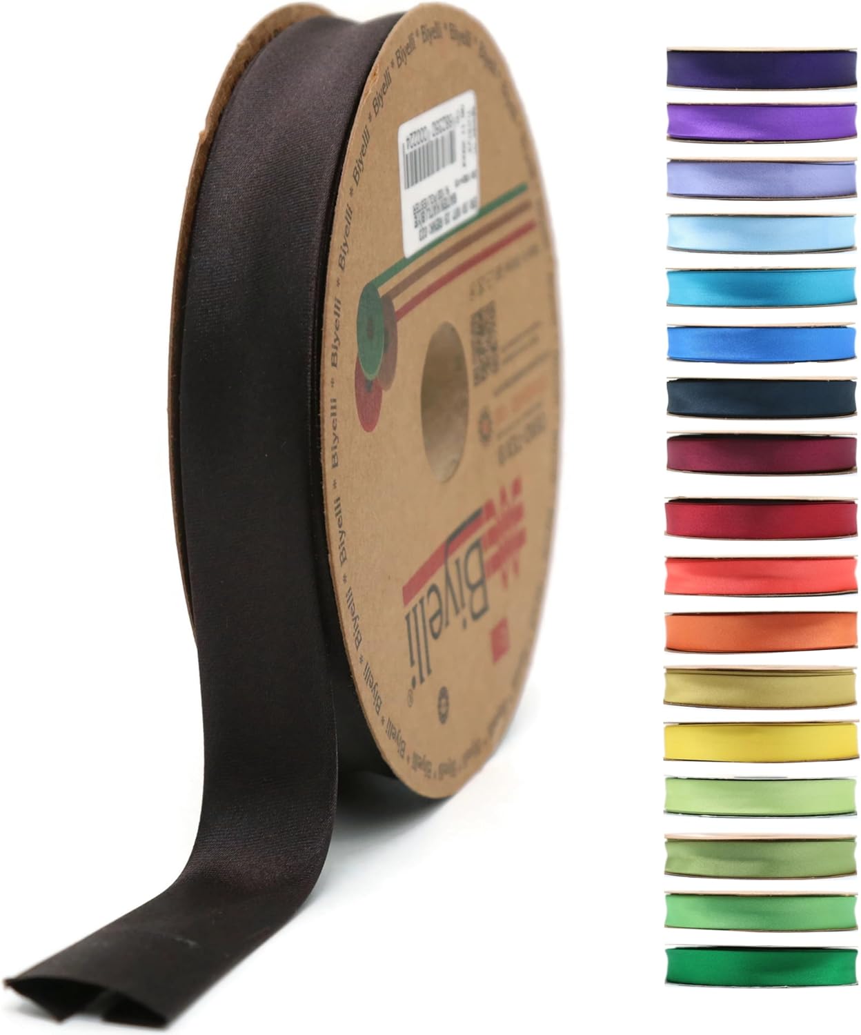 Fold Satin Bias Tape - 99+ Colors - 3/4 Inches Wide - 27 Yards - Fold Satin Binding Bias Ribbon Fabric Piping Bias Binding Tape for Sewing Clothing DIY (23. Coffee) BYS23