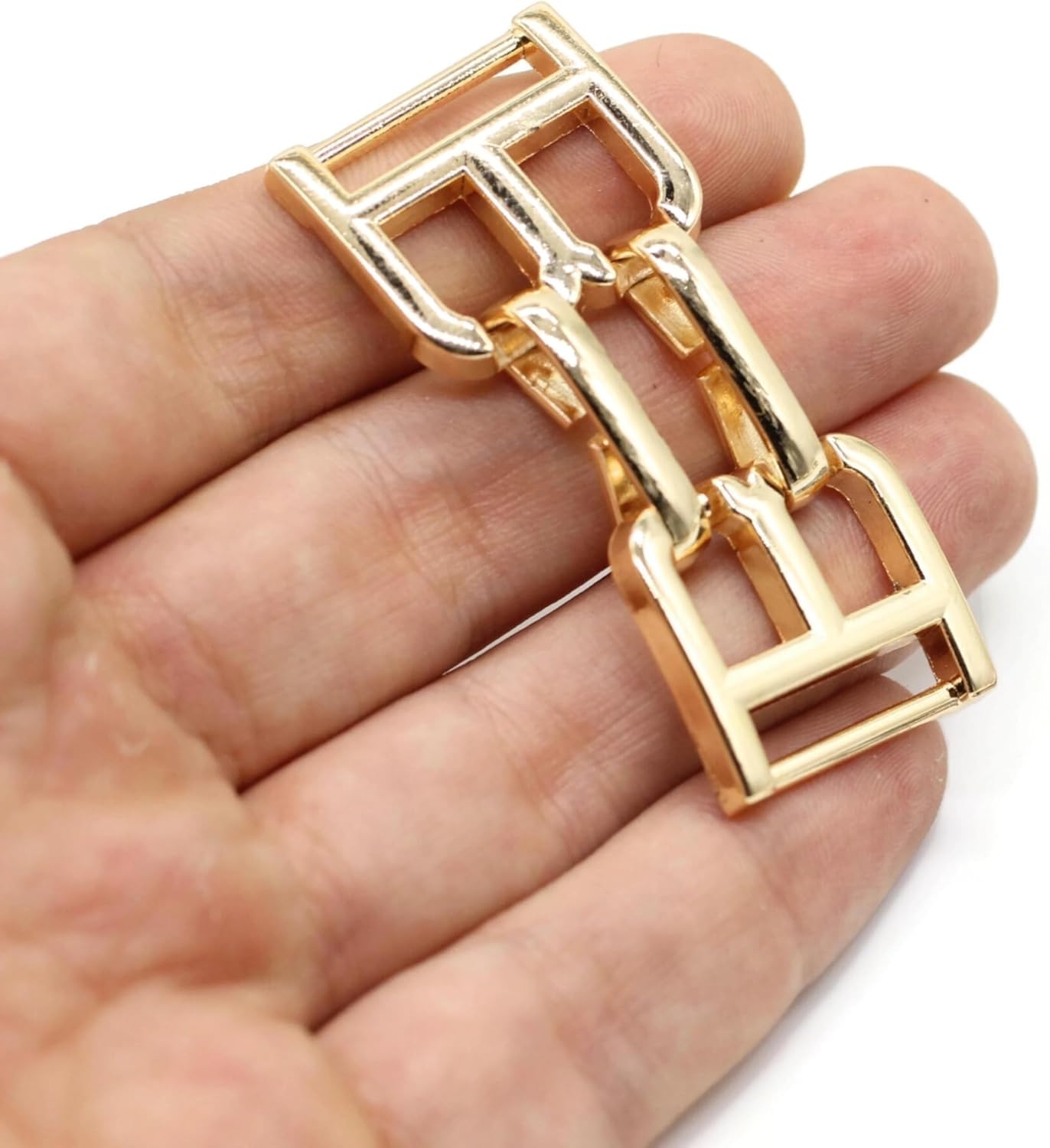 Shoe Buckle - 2.2 Inch (57mm) - 2 Pcs - Gold Metal Shoe Buckle Shoelace Clips Metal Hinged Equestrian Buckles For Craft & Sewing Project BG0402