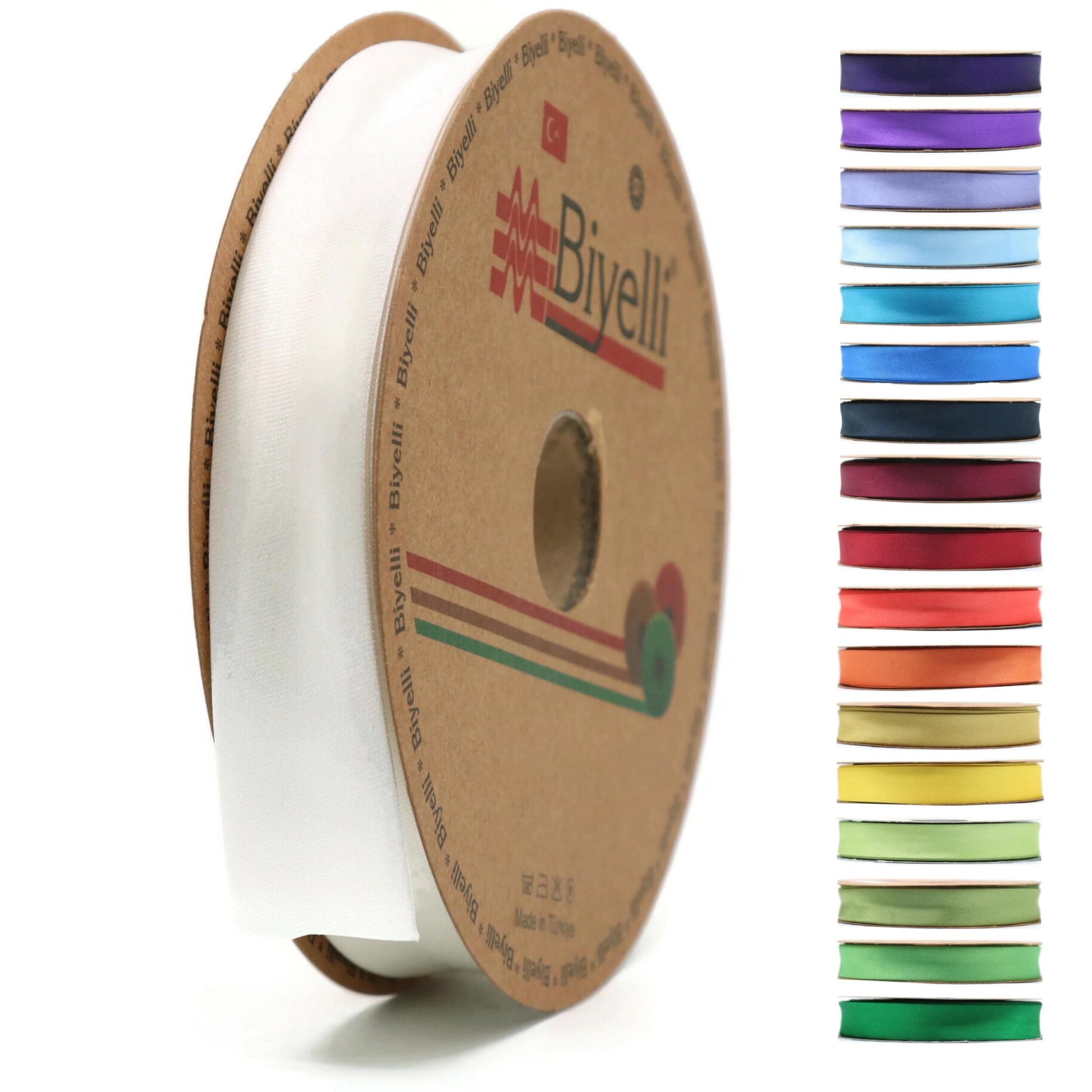 Fold Satin Bias Tape - 99+ Colors - 3/4 Inches Wide - 27 Yards - Fold Satin Binding Bias Ribbon Fabric Piping Bias Binding Tape for Sewing Clothing DIY (12. Red) BYS12