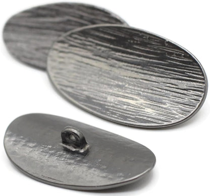 Black Metal Shank Buttons - 12 Pcs - 3 Size Options - Wooden Look Metal Shank Buttons for Men Women Blazer Coat Uniform Shirt Suit and Jacket Sewing Craft DIY N3103