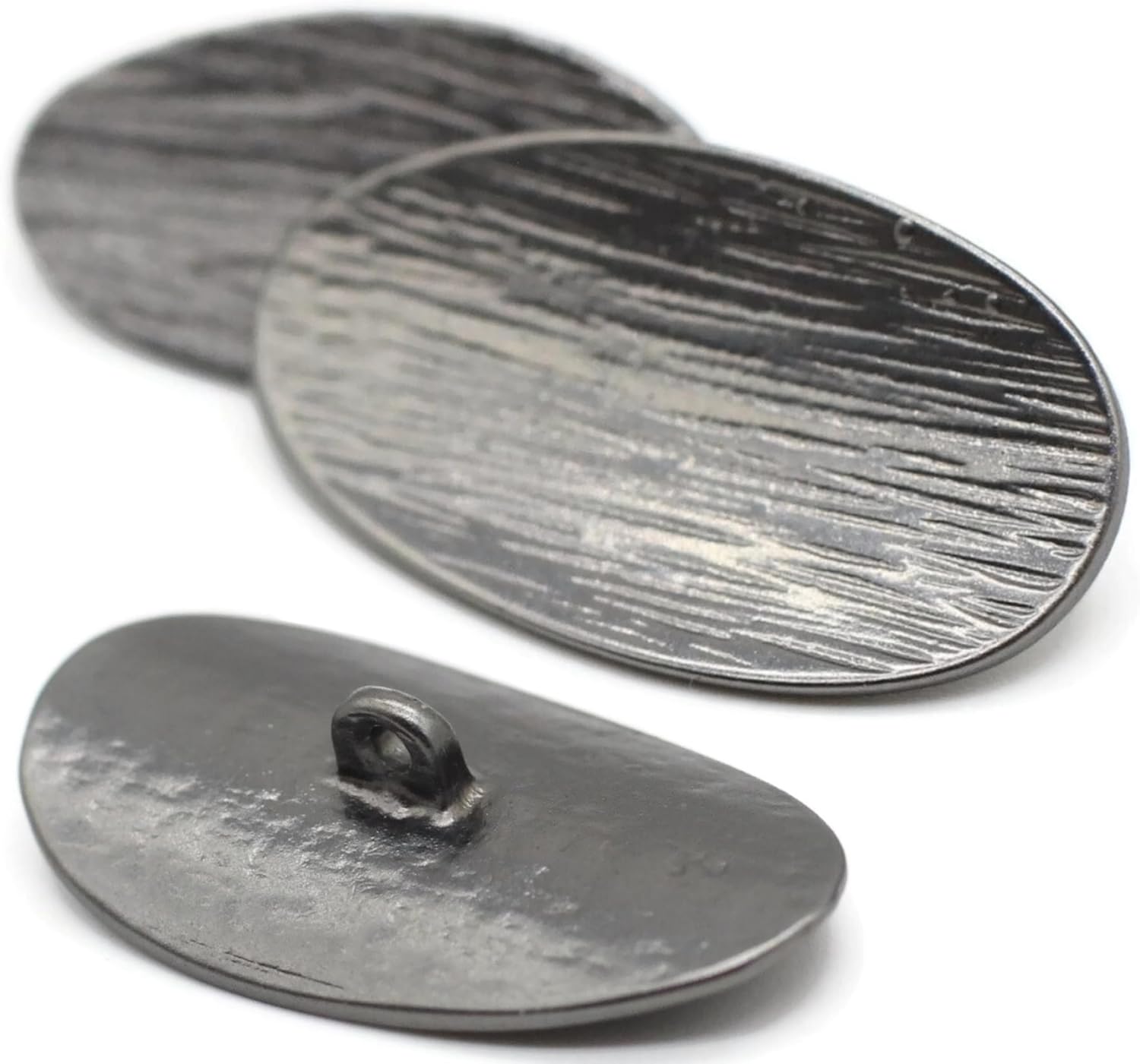 Black Metal Shank Buttons - 12 Pcs - 3 Size Options - Wooden Look Metal Shank Buttons for Men Women Blazer Coat Uniform Shirt Suit and Jacket Sewing Craft DIY N3103