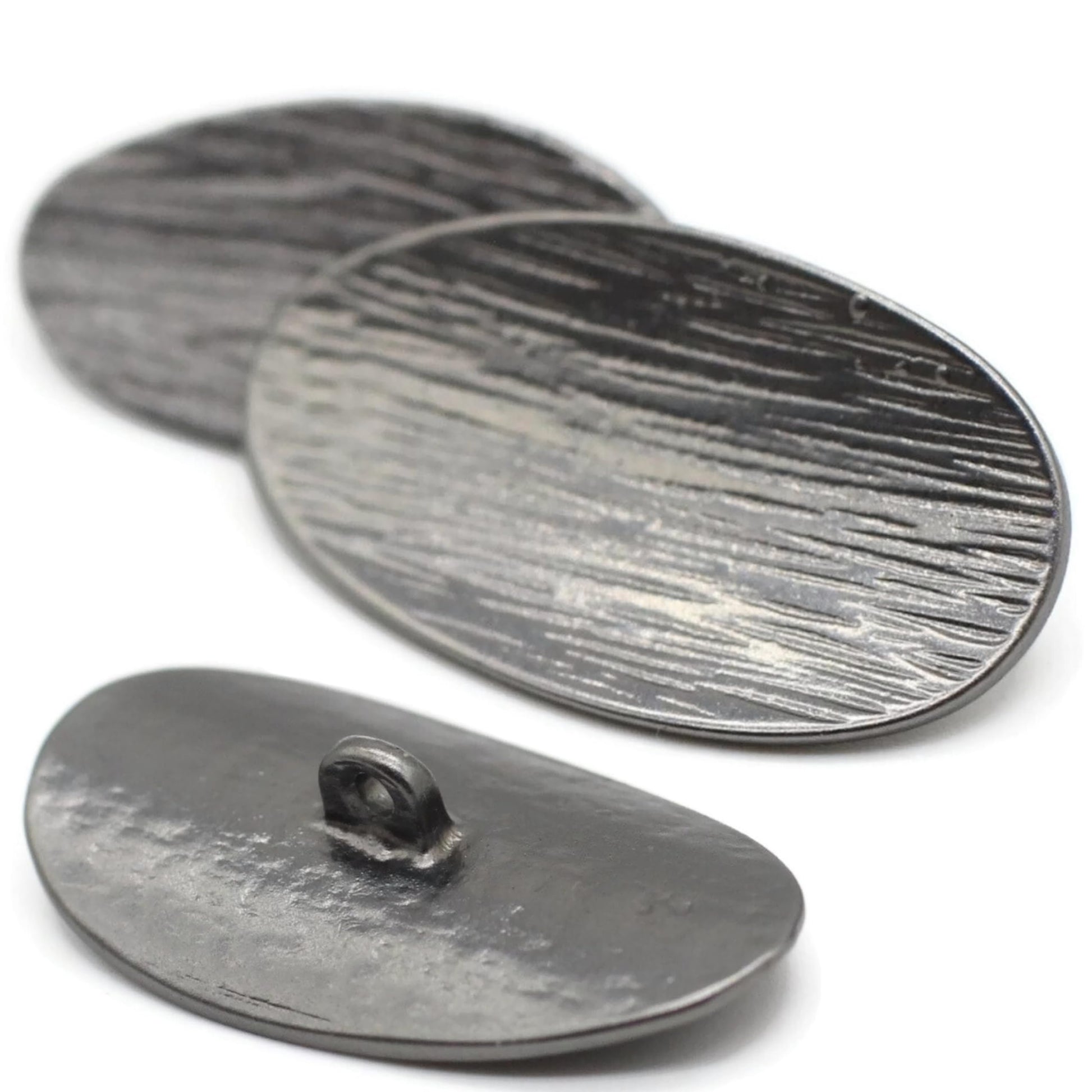 Silver Metal Shank Buttons - 12 Pcs - 3 Size Options - Wooden Look Metal Shank Buttons for Men Women Blazer Coat Uniform Shirt Suit and Jacket Sewing Craft DIY N3002