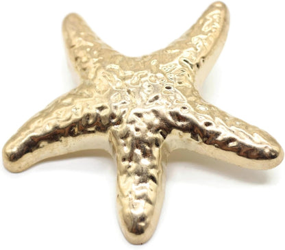 Gold Metal Shank Buttons - 6 Pcs - 3 Size Options - Double Large Metal Shank Buttons Sea Star for Men Women Blazer Coat Uniform Shirt Suit and Jacket Sewing Craft DIY N2802