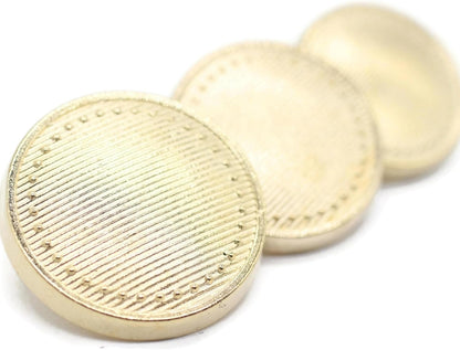 Gold Metal Shank Buttons - 12 Pcs - 3 Size Options - Luxury Striped Stars Round Metal Shank Buttons for Men Women Blazer Coat Uniform Shirt Suit and Jacket Sewing Craft DIY N3501