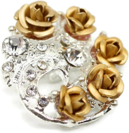 Luxury Rhinestone Floral Silver Metal Shank Buttons - 33 Pcs - Luxury Floral Rhinestone Metal Shank Buttons for Men Women Blazer Coat Uniform Shirt Suit and Jacket Sewing Craft DIY LXFR9352…