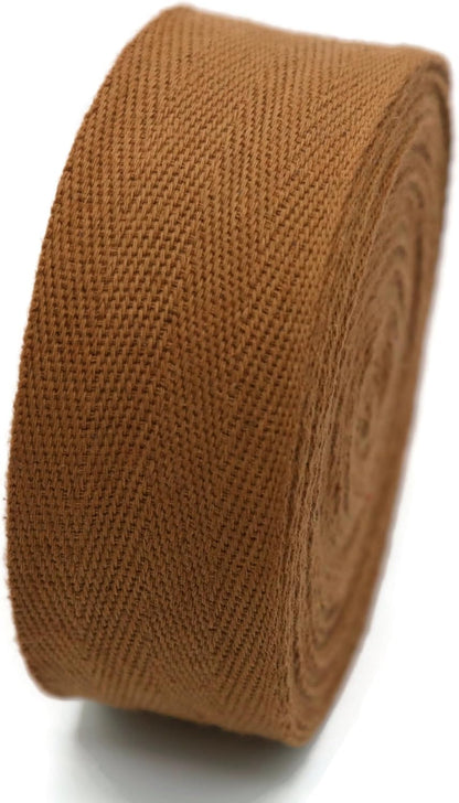 2" & 1.5" & 1.18'' & 1" Cotton Twill Tape - 10 Yards - 50+ Colors -%100 Natural Cotton 1 Inch 1.5 Inch 2 Inch Herringbone Bias Binding Cotton Tape Trim for Sewing Wrapping Craft DIY 10464 (Caramel)…