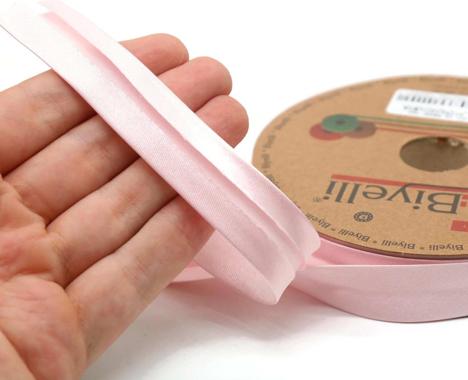 Fold Satin Bias Tape - 99+ Colors - 3/4 Inches Wide - 27 Yards - Fold Satin Binding Bias Ribbon Fabric Piping Bias Binding Tape for Sewing Clothing DIY (95. Blush Pink) BYS95