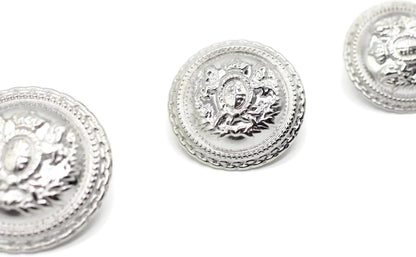 Silver Metal Shank Buttons - 12 Pcs - 2 Size Options - Luxury Horse Round Wave Metal Shank Buttons for Men Women Blazer Coat Uniform Shirt Suit and Jacket Sewing Craft DIY N10102