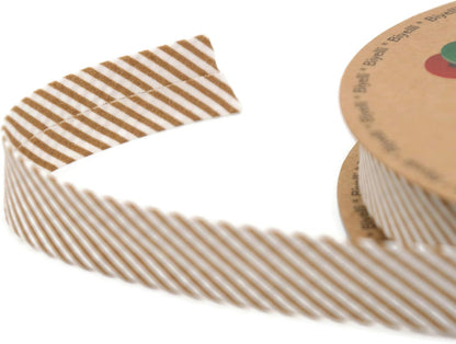 Cotton Fold Bias Binding Tape - 3/4 Inches (20mm) Wide - 27 Yards - Plaid Single Fold Cotton Fold Bias Binding Tape for Sewing Clothing DIY Brown C9
