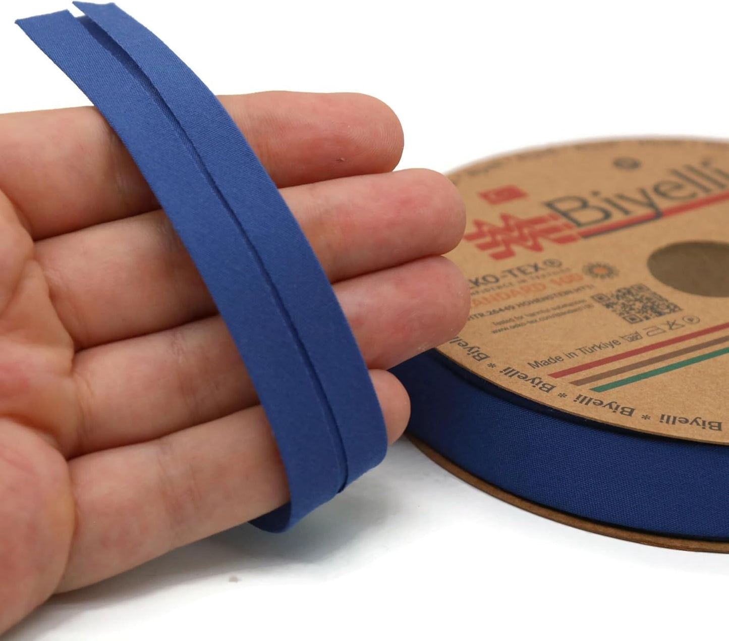 Cotton Fold Bias Tape - 3/4 Inches (20mm) Wide - 27 Yards - 65+ Colors - Single Fold Cotton Fold Bias Binding Tape for Sewing Clothing DIY (43. Night Blue) D43