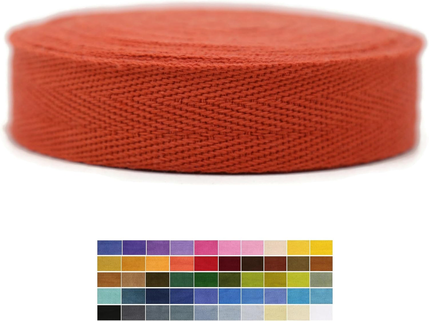 1" & 1.18" & 1.5'' & 2" Cotton Twill Tape - 10 Yards - 50+ Colors -%100 Natural Cotton 1 Inch 1.5 Inch 2 Inch Herringbone Bias Binding Cotton Tape Trim for Sewing Wrapping Craft DIY 10162 (Tangarine)…