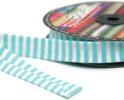 Cotton Fold Bias Binding Tape - 3/4 Inches (20mm) Wide - 27 Yards - Plaid Single Fold Cotton Fold Bias Binding Tape for Sewing Clothing DIY Turquoise F9