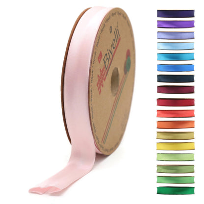 Fold Satin Bias Tape - 99+ Colors - 3/4 Inches Wide - 27 Yards - Fold Satin Binding Bias Ribbon Fabric Piping Bias Binding Tape for Sewing Clothing DIY (11. Baby Blue) BYS04