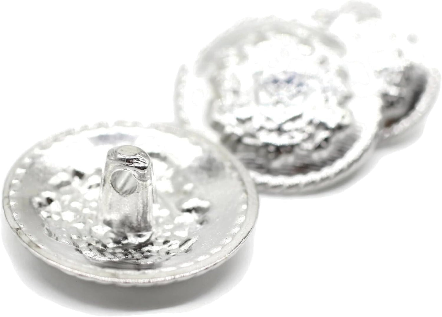 Crown Silver Metal Shank Buttons - 12 Pcs - 3 Size Options - Luxury Royal Metal Shank Buttons for Men Women Blazer Coat Uniform Shirt Suit and Jacket Sewing Craft DIY N6402