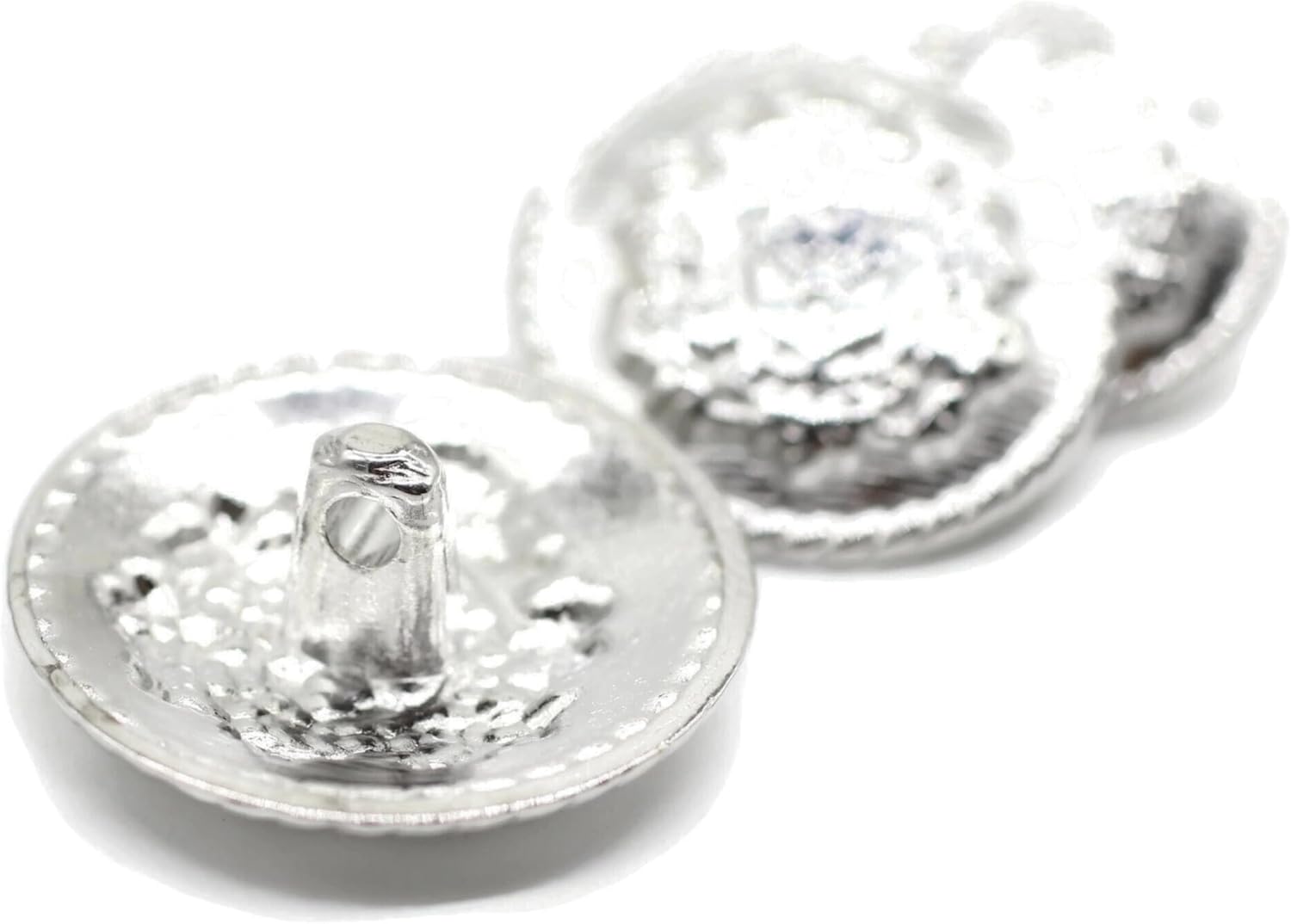 Crown Silver Metal Shank Buttons - 12 Pcs - 3 Size Options - Luxury Royal Metal Shank Buttons for Men Women Blazer Coat Uniform Shirt Suit and Jacket Sewing Craft DIY N6402