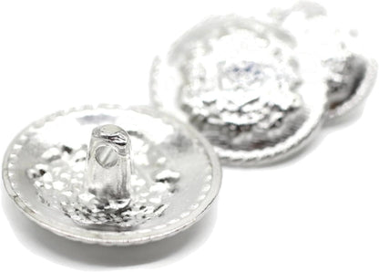 Crown Silver Metal Shank Buttons - 12 Pcs - 3 Size Options - Luxury Royal Metal Shank Buttons for Men Women Blazer Coat Uniform Shirt Suit and Jacket Sewing Craft DIY N6402