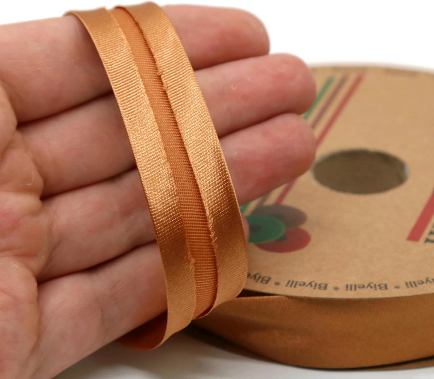 Fold Satin Bias Tape - 99+ Colors - 3/4 Inches Wide - 27 Yards - Fold Satin Binding Bias Ribbon Fabric Piping Bias Binding Tape for Sewing Clothing DIY (63. Squash) BYS62