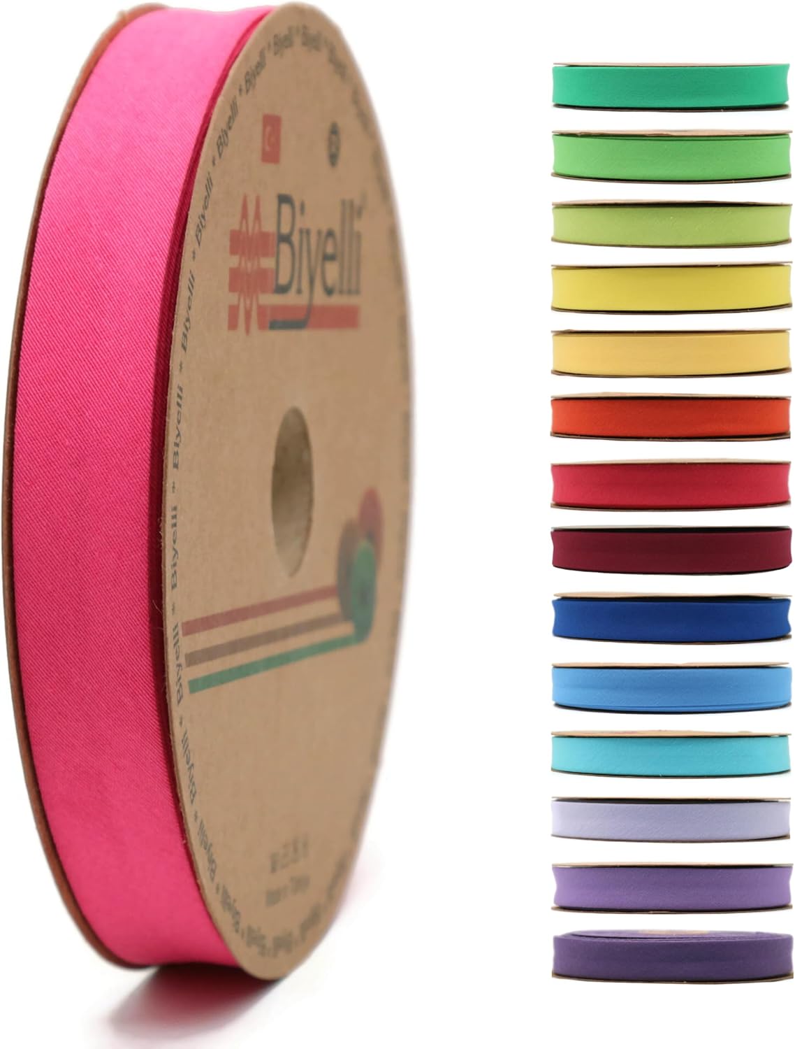 Cotton Fold Bias Tape - 3/4 Inches (20mm) Wide - 27 Yards - 65+ Colors - Single Fold Cotton Fold Bias Binding Tape for Sewing Clothing DIY (24. Fuchsia) D24