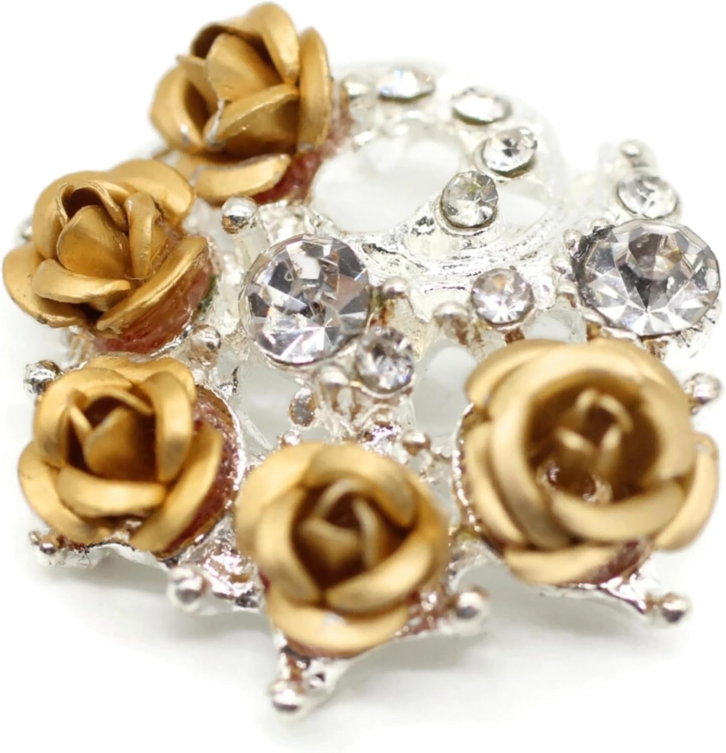 Luxury Rhinestone Floral Silver Metal Shank Buttons - 33 Pcs - Luxury Floral Rhinestone Metal Shank Buttons for Men Women Blazer Coat Uniform Shirt Suit and Jacket Sewing Craft DIY LXFR9352…