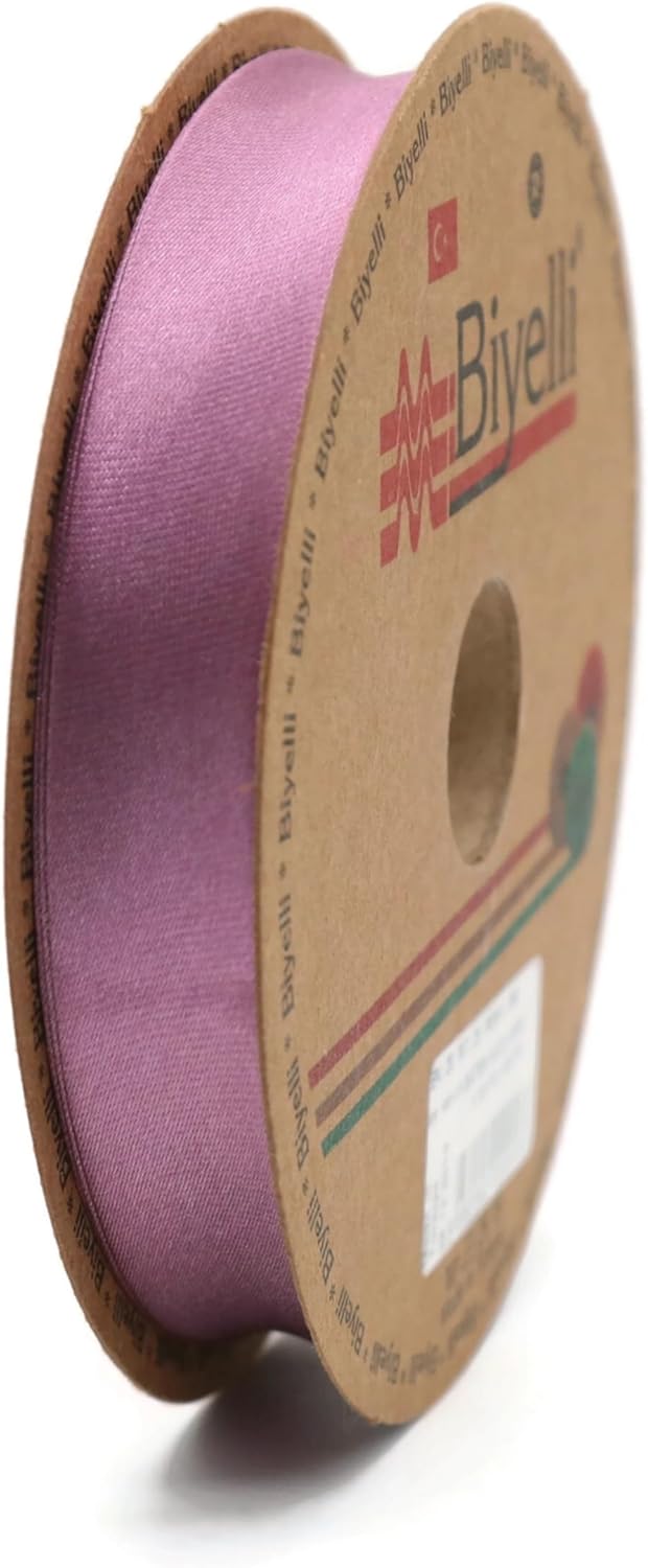 Fold Satin Bias Tape - 99+ Colors - 3/4 Inches Wide - 27 Yards - Fold Satin Binding Bias Ribbon Fabric Piping Bias Binding Tape for Sewing Clothing DIY (68. Dark Rose) BYS68